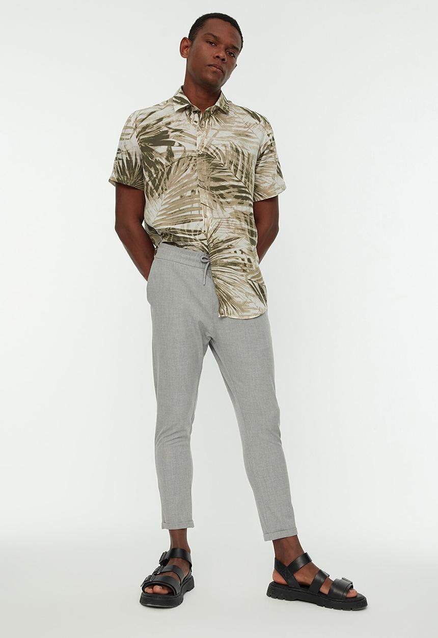 Trendyol - Peter slim fit elasticated waistband trousers - grey