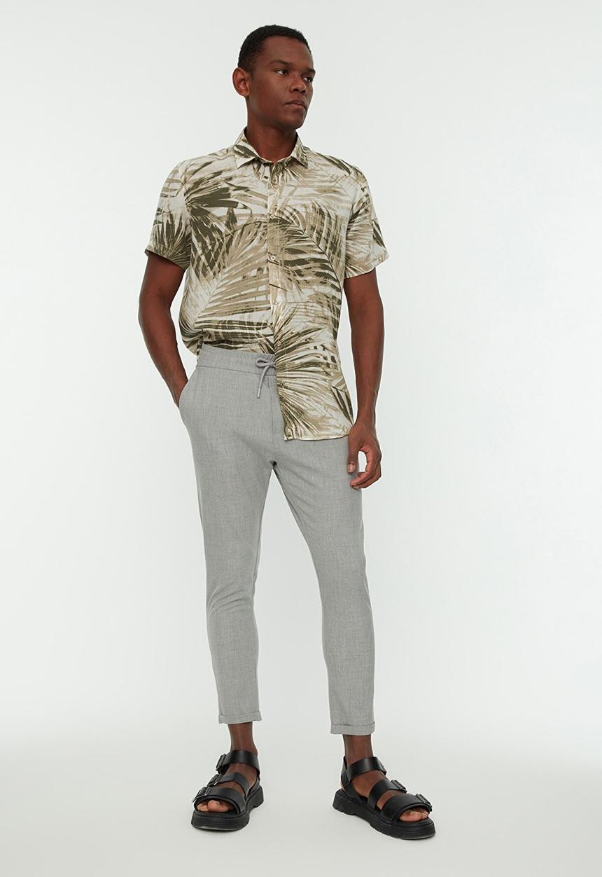 Trendyol - Peter slim fit elasticated waistband trousers - grey