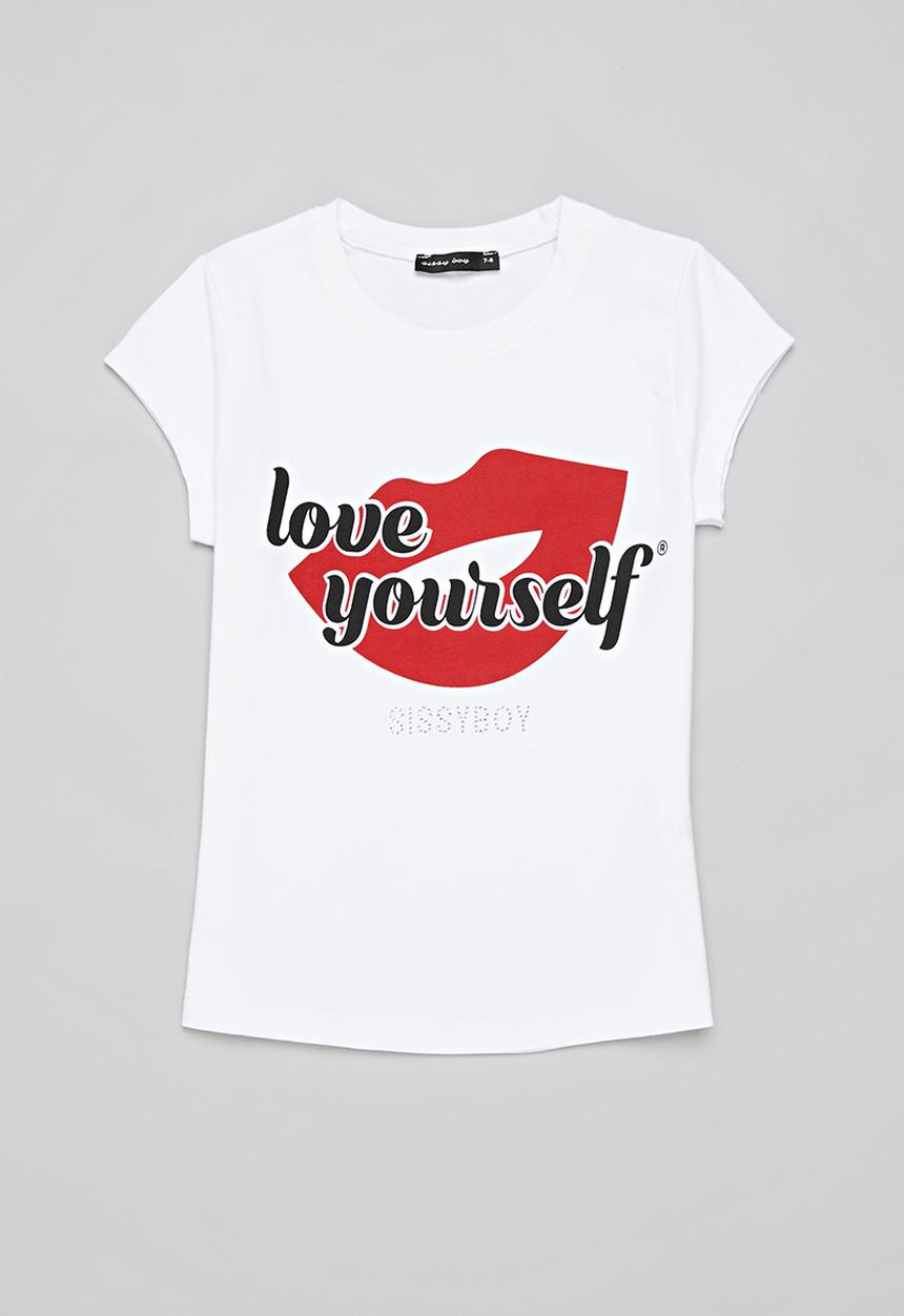 SISSY BOY - Logo top with cap sleeves  - white