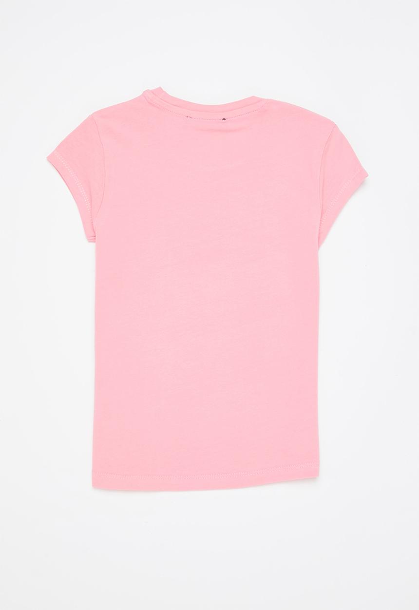 SISSY BOY - Foil print logo fitted top with cap sleeves - bubblegum pink