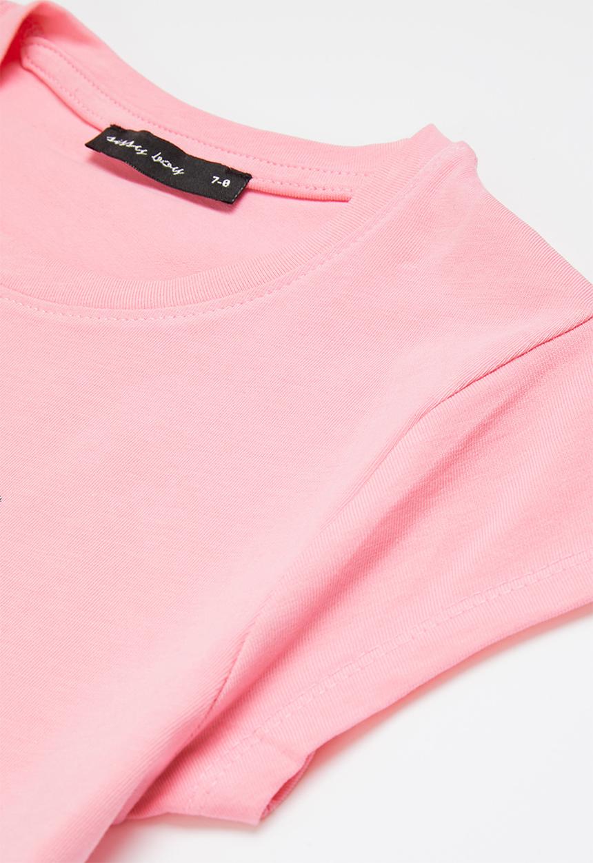SISSY BOY - Foil print logo fitted top with cap sleeves - bubblegum pink
