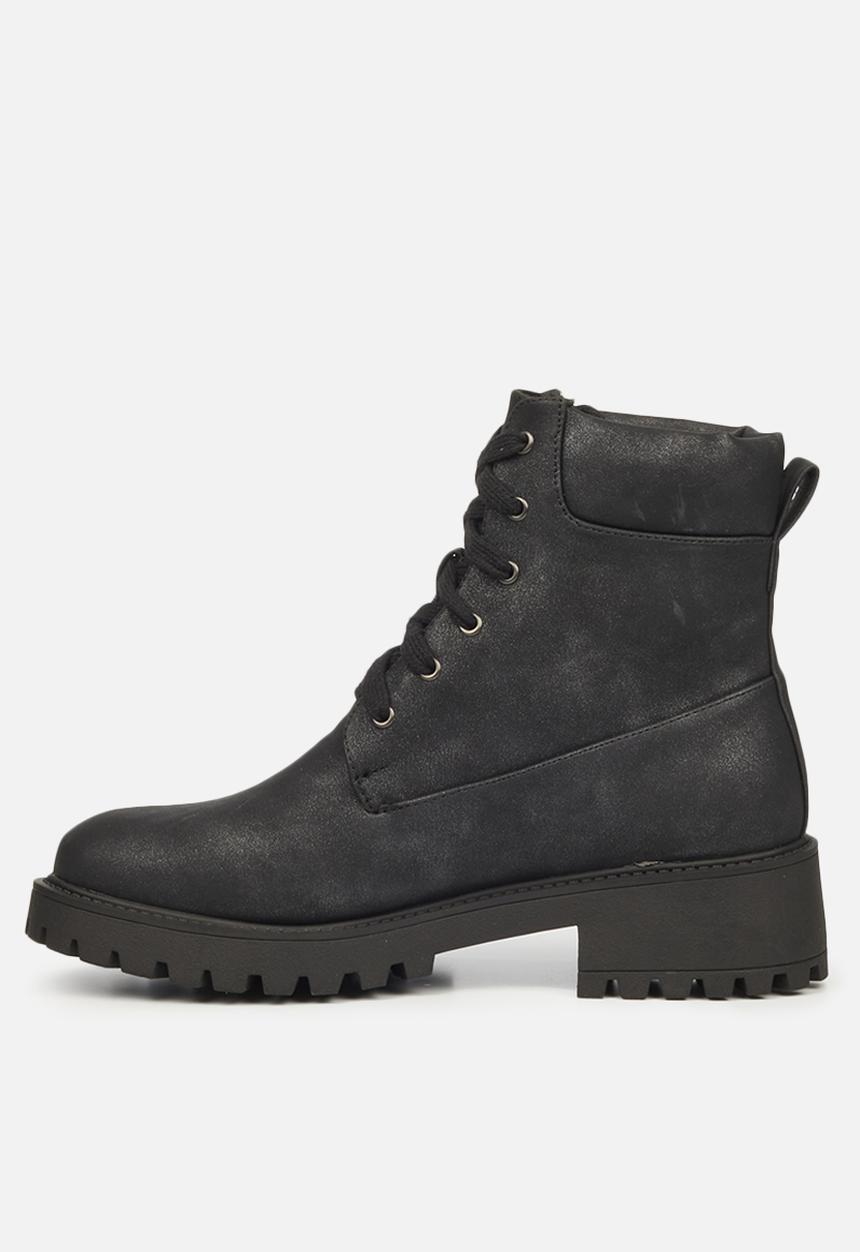 Butterfly Feet - Furr 2 lace up ankle boot - black