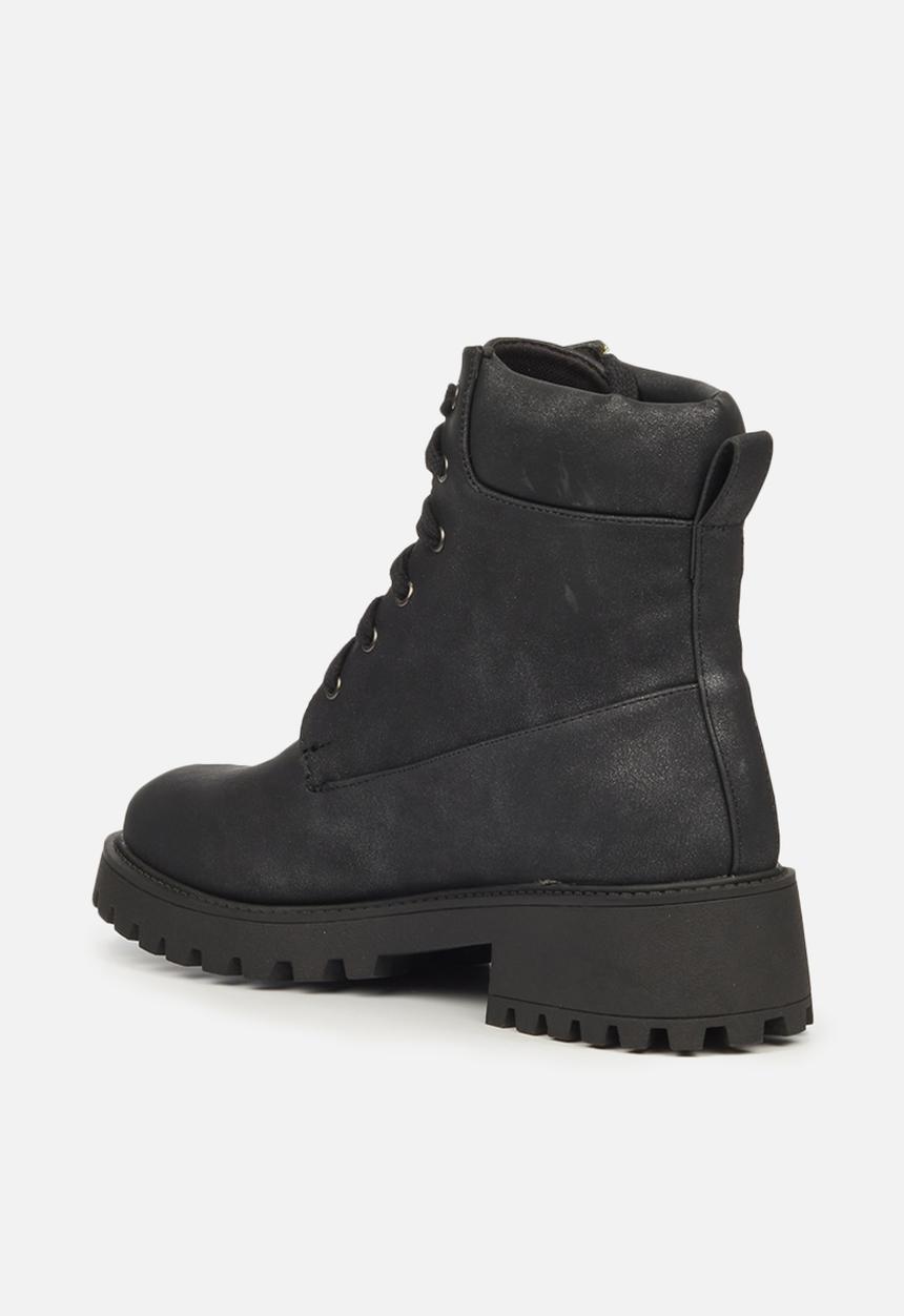 Butterfly Feet - Furr 2 lace up ankle boot - black