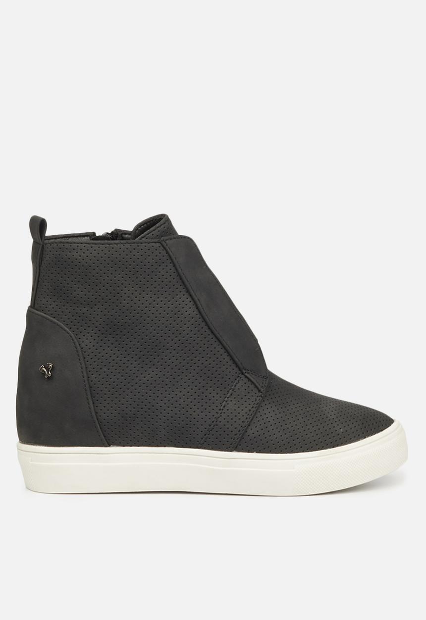 Butterfly Feet - Heron 2 nubuck wedge sneaker - black