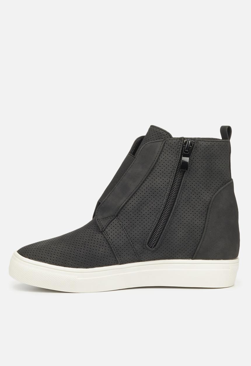 Butterfly Feet - Heron 2 nubuck wedge sneaker - black
