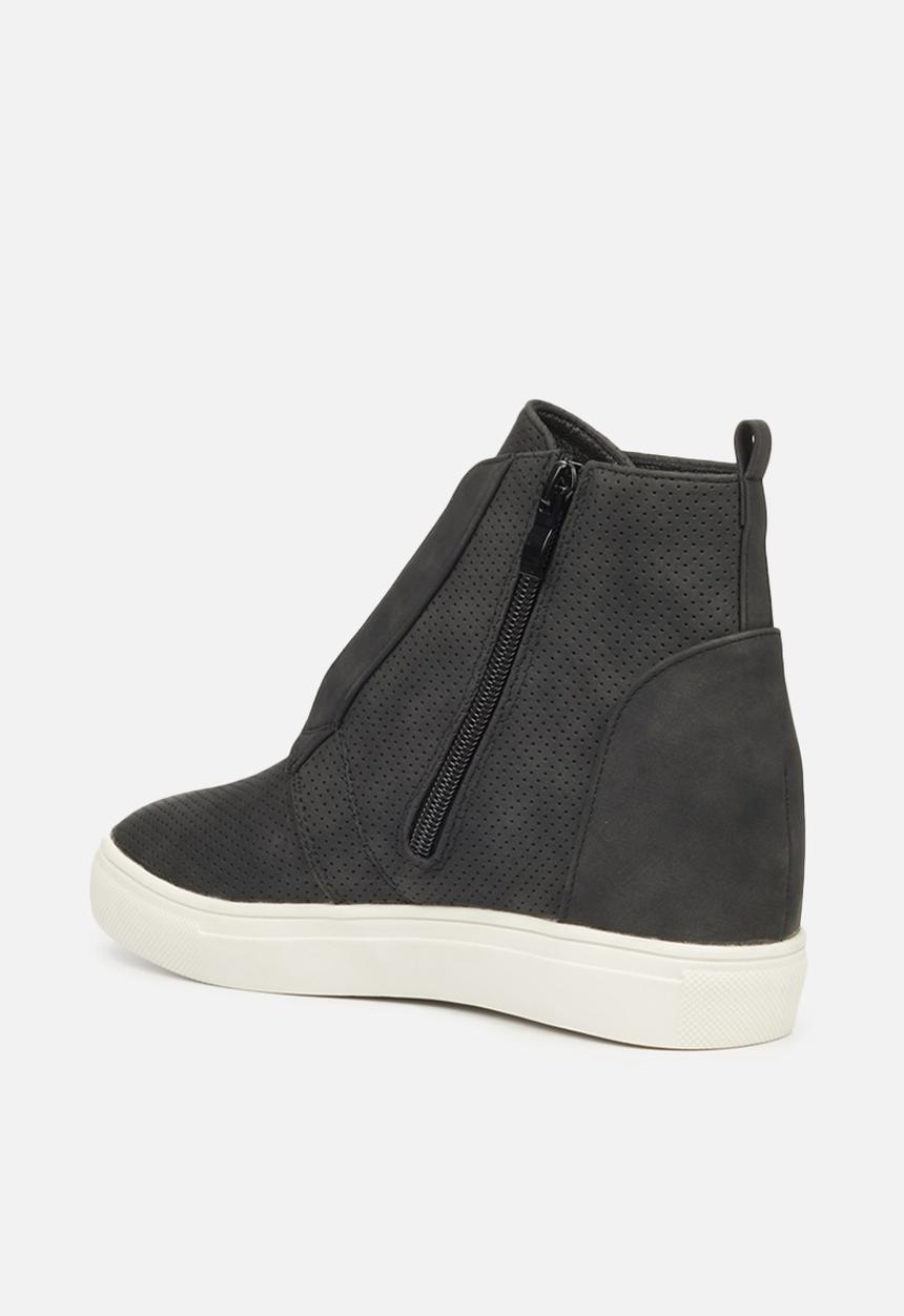 Butterfly Feet - Heron 2 nubuck wedge sneaker - black