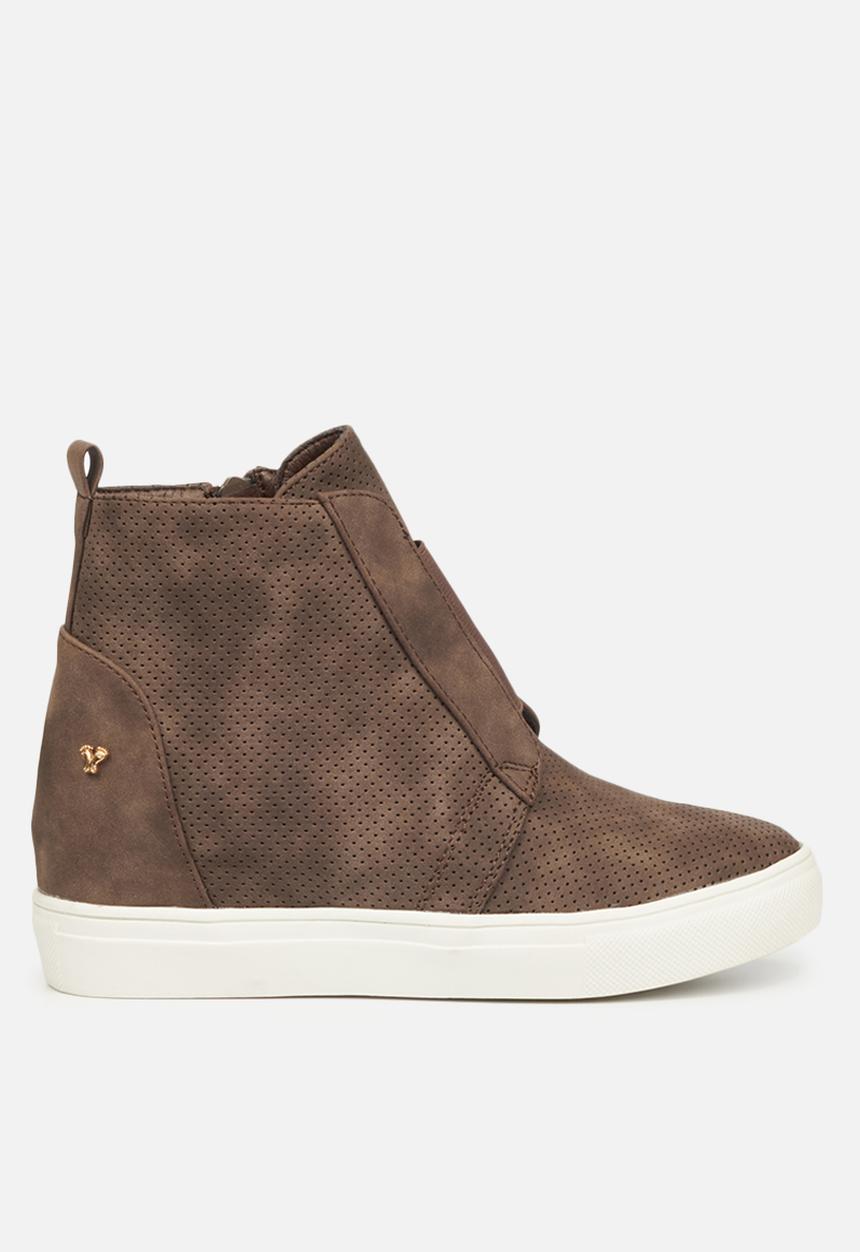 Butterfly Feet - Heron 2 nubuck wedge sneaker - chocolate