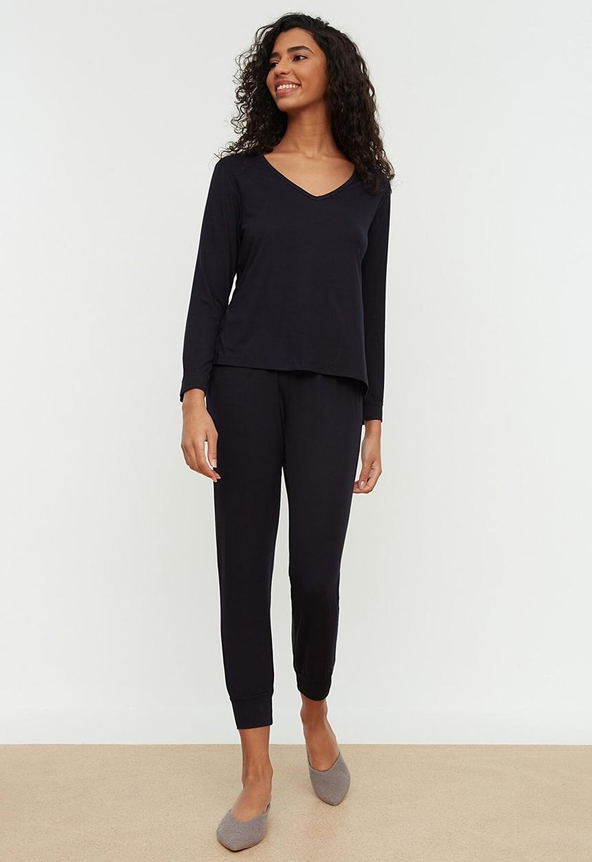 Trendyol - Knit pajamas set - navy