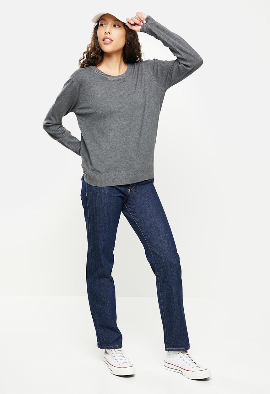 dailyfriday - Slim fit crew neck knit - dark grey