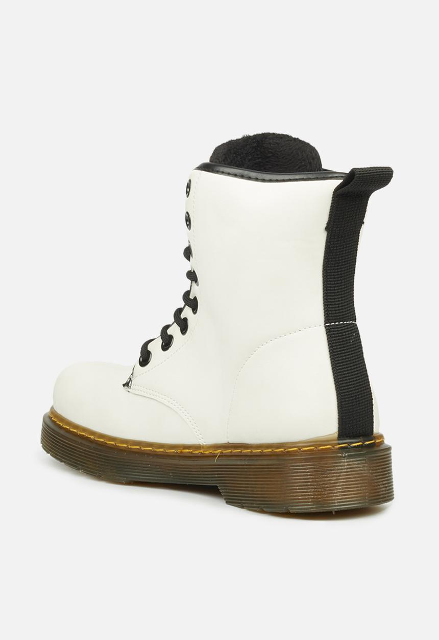 Miss Black - Rush1 lace-up ankle boot - white