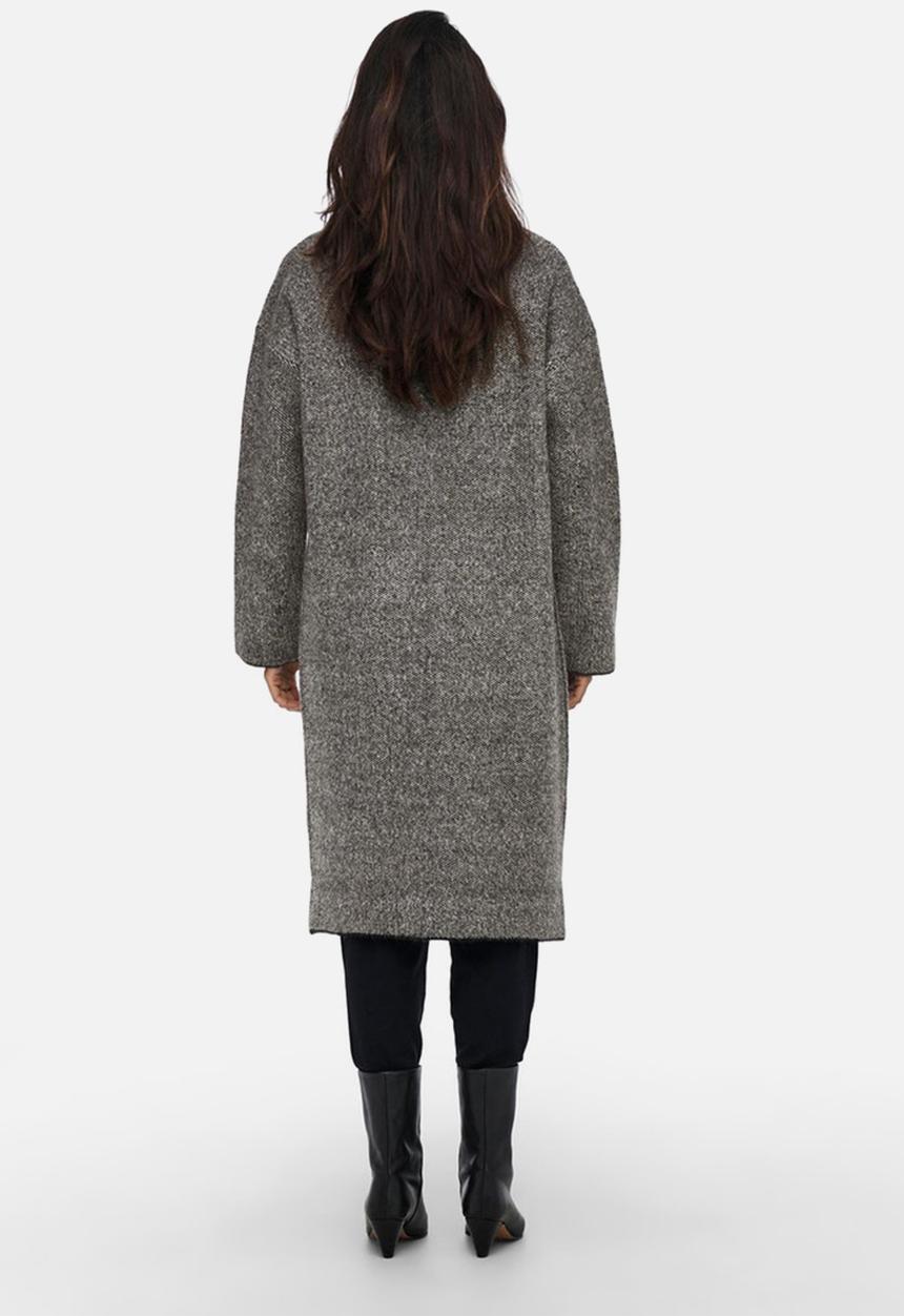 ONLY - Roxy long sleeve coatigan knit - black & pumice stone