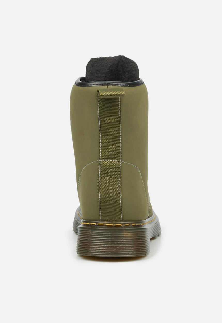 Miss Black - Rush1 lace-up ankle boot - olive
