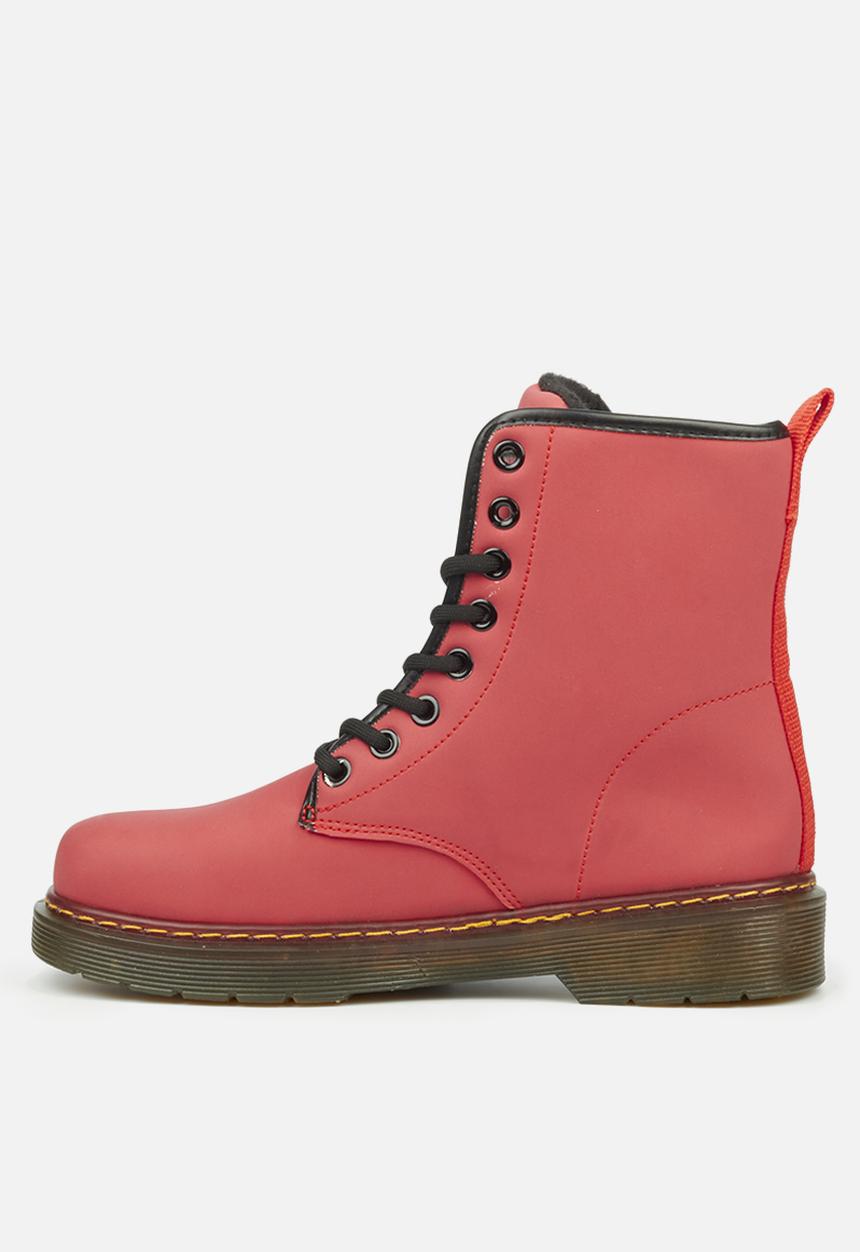 Miss Black - Rush1 lace-up ankle boot - red