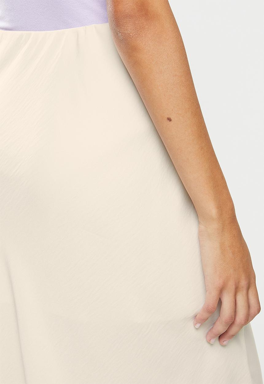 Cotton On - High waisted satin mid split skirt - champagne