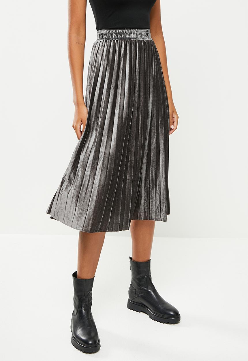 dailyfriday - Pleated skirt - silver metallic