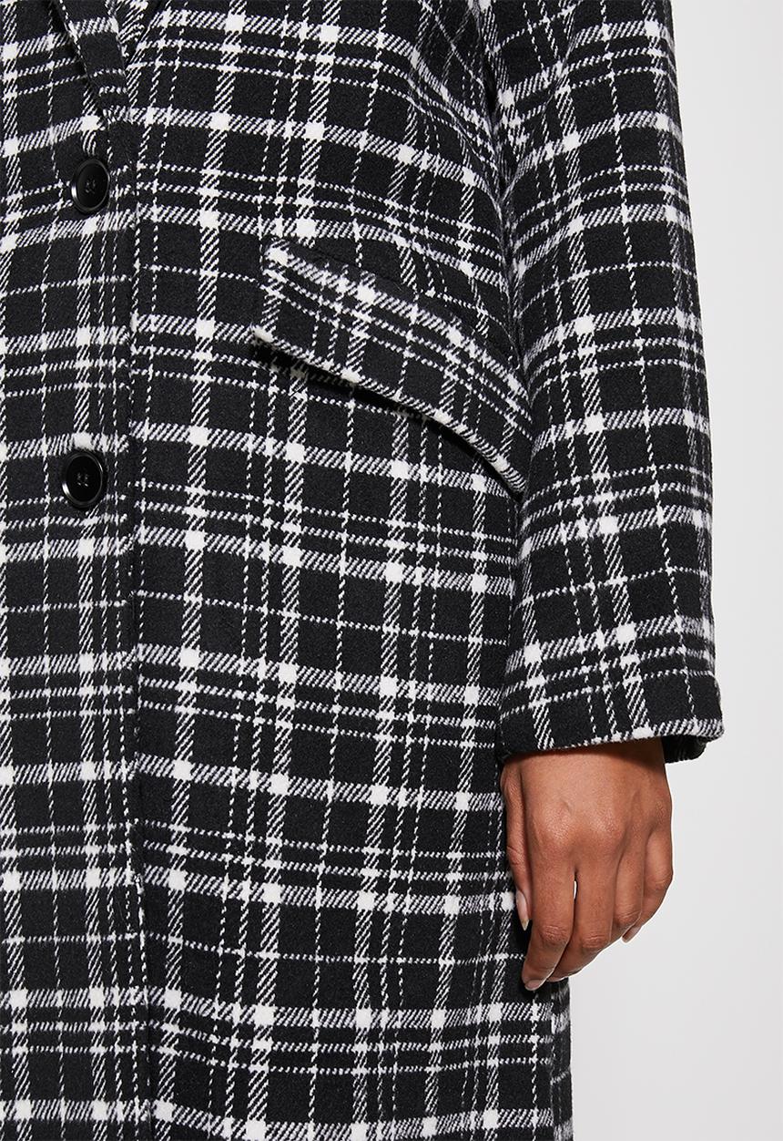 Superbalist - Check boyfriend coat - black check