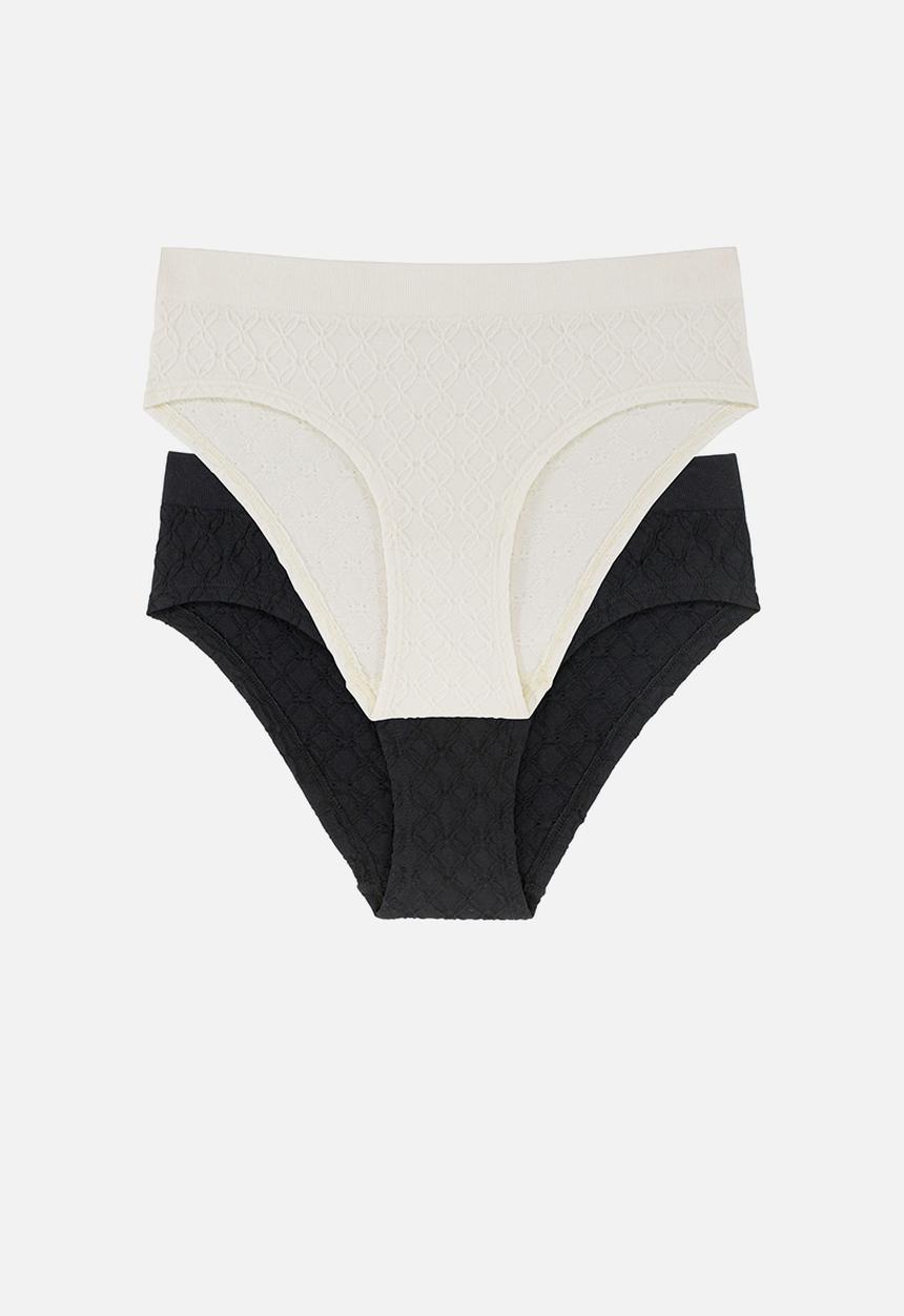 DORINA - Azure 2 pack brazilian panty - ivory & black