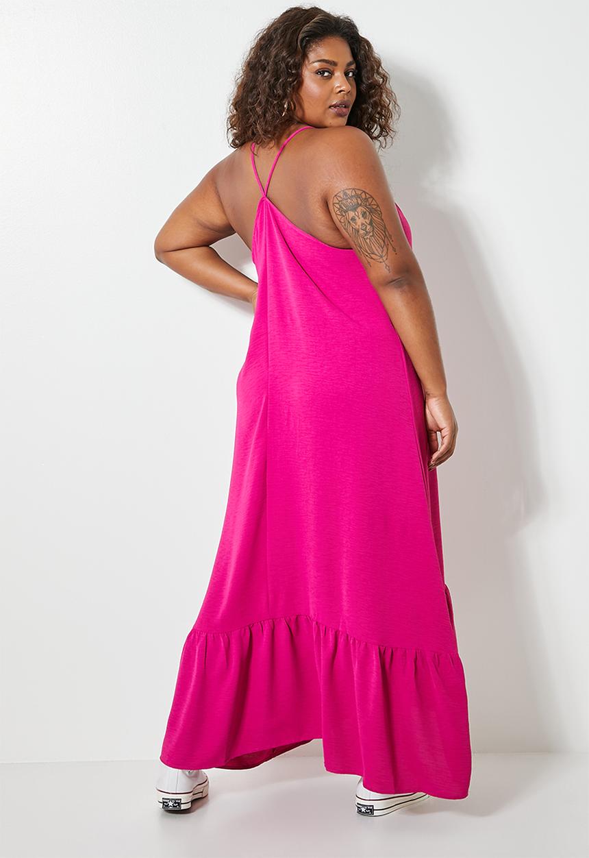Superbalist - Strappy hi low dress - magenta