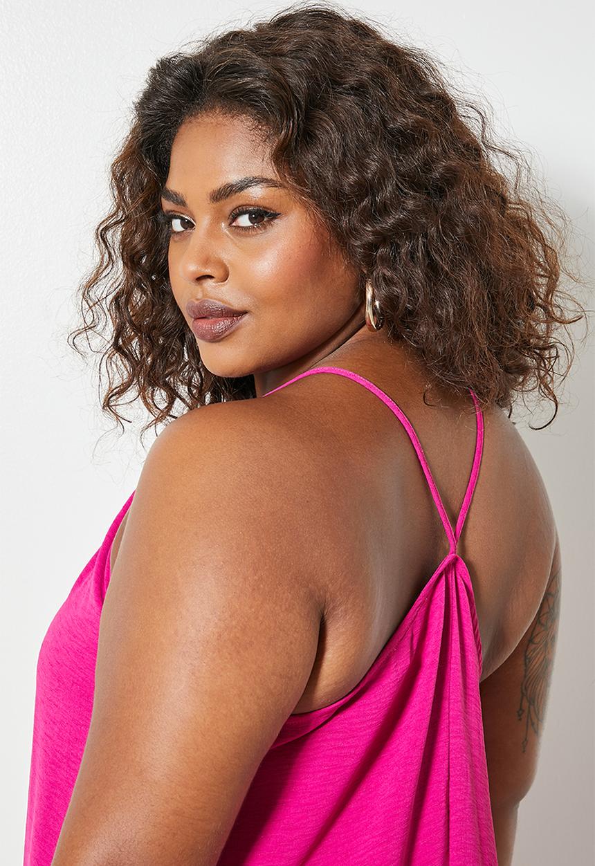Superbalist - Strappy hi low dress - magenta