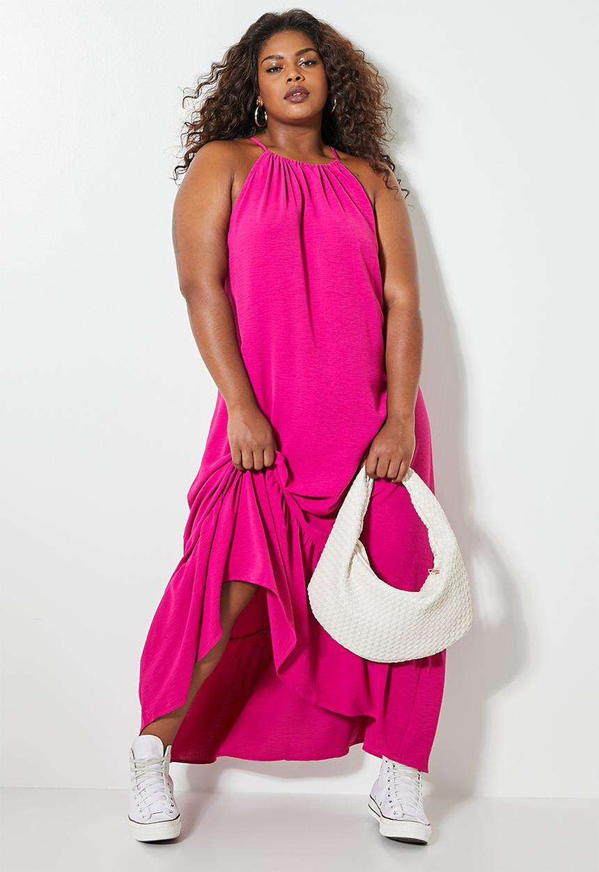 Superbalist - Strappy hi low dress - magenta