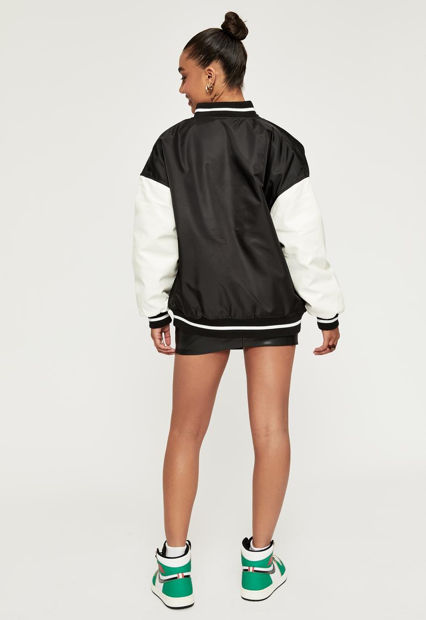 Supré  - Mary kate varsity bomber - black