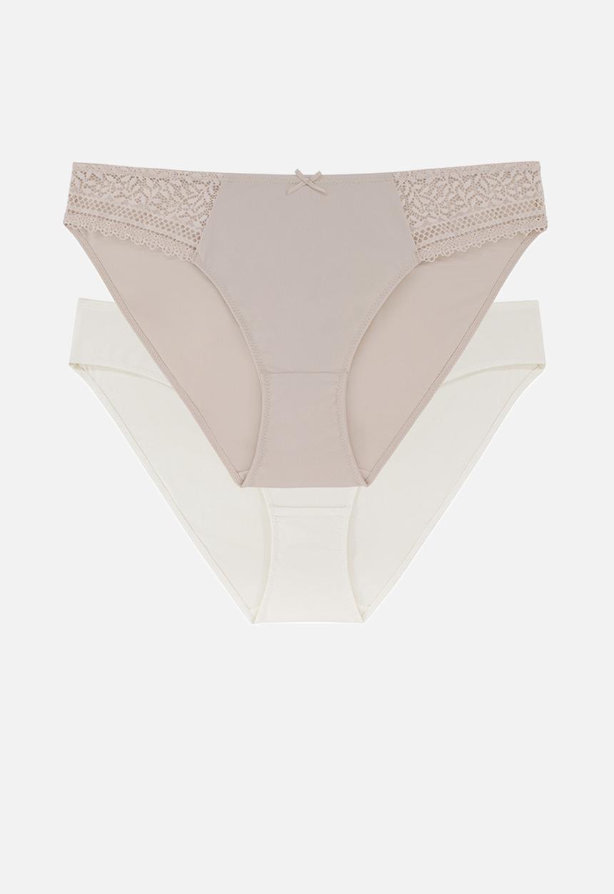 DORINA - Meeka 2 pack brief classic panty - beige & ivory