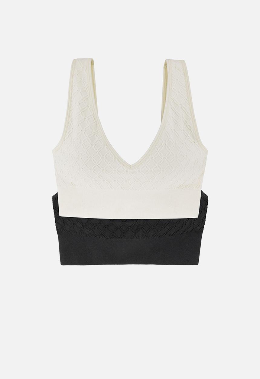 DORINA - Azure 2 pack light padded bralette - ivory & black