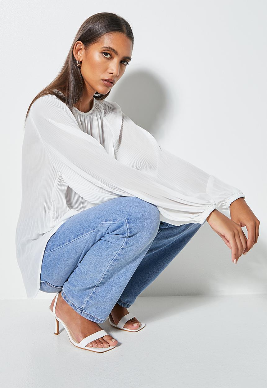 Superbalist - Mushroom pleated blouse - milk