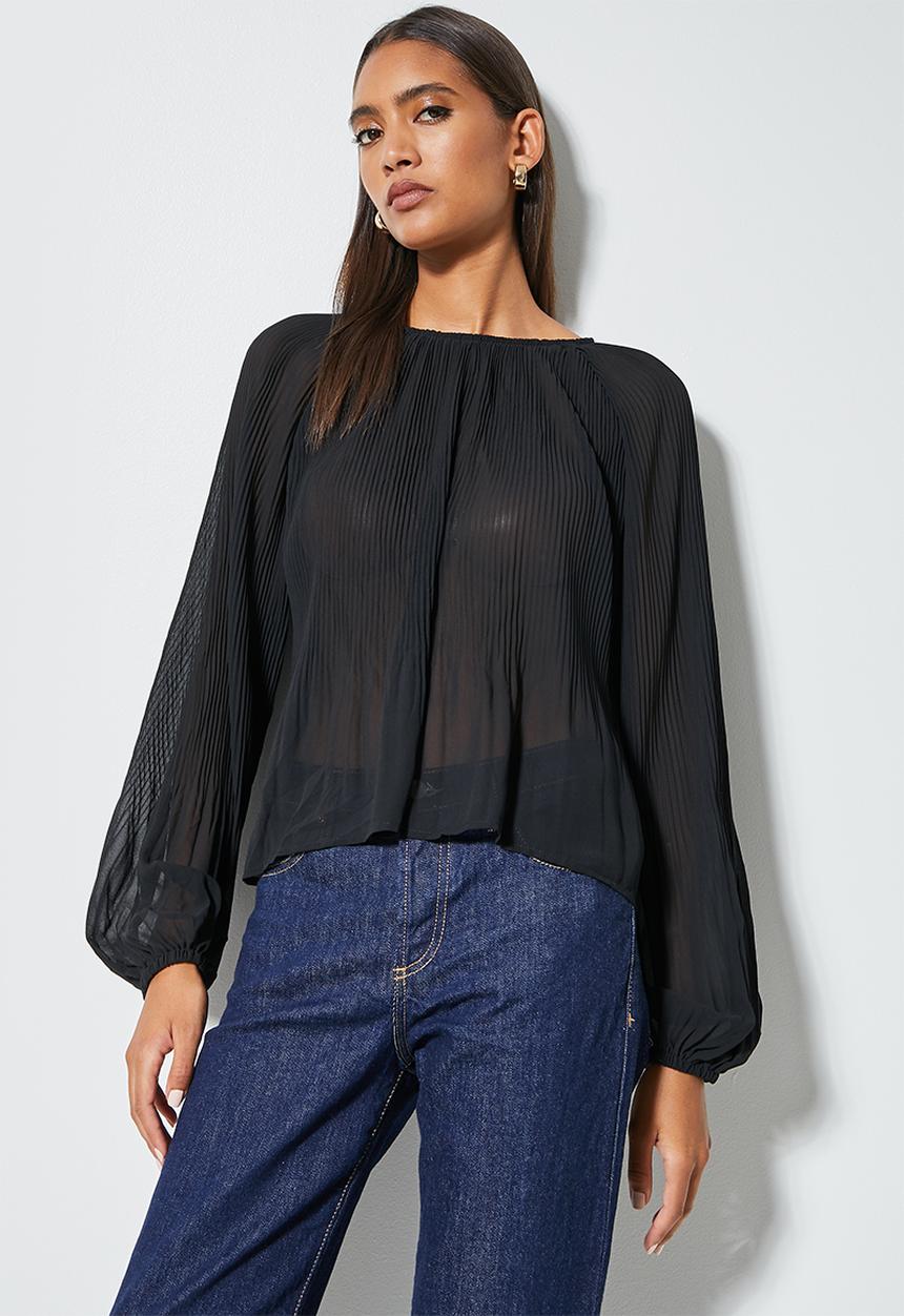 Superbalist - Mushroom pleated blouse - black