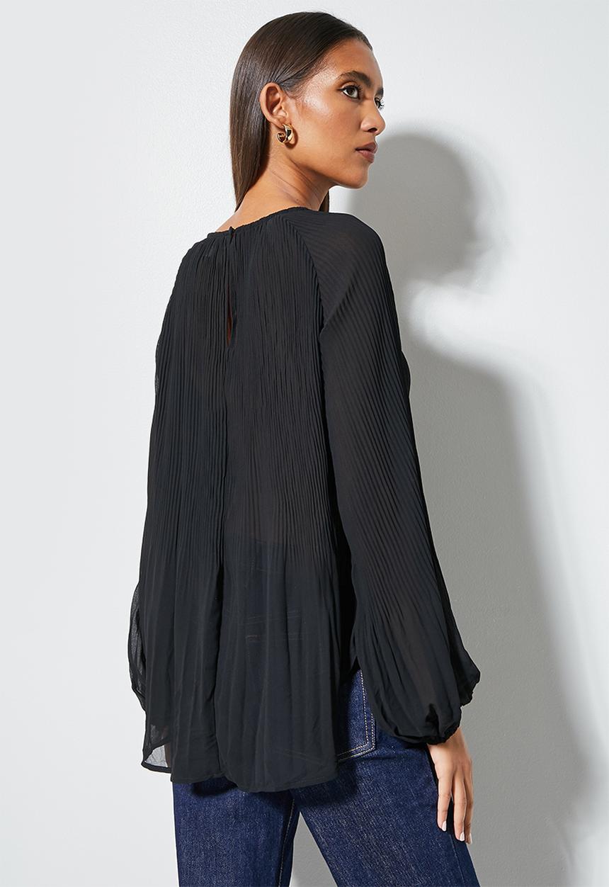 Superbalist - Mushroom pleated blouse - black