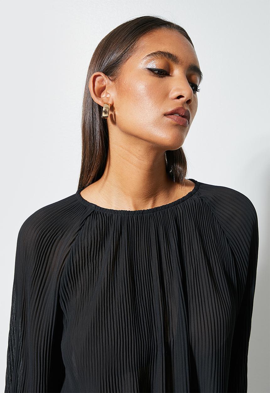 Superbalist - Mushroom pleated blouse - black