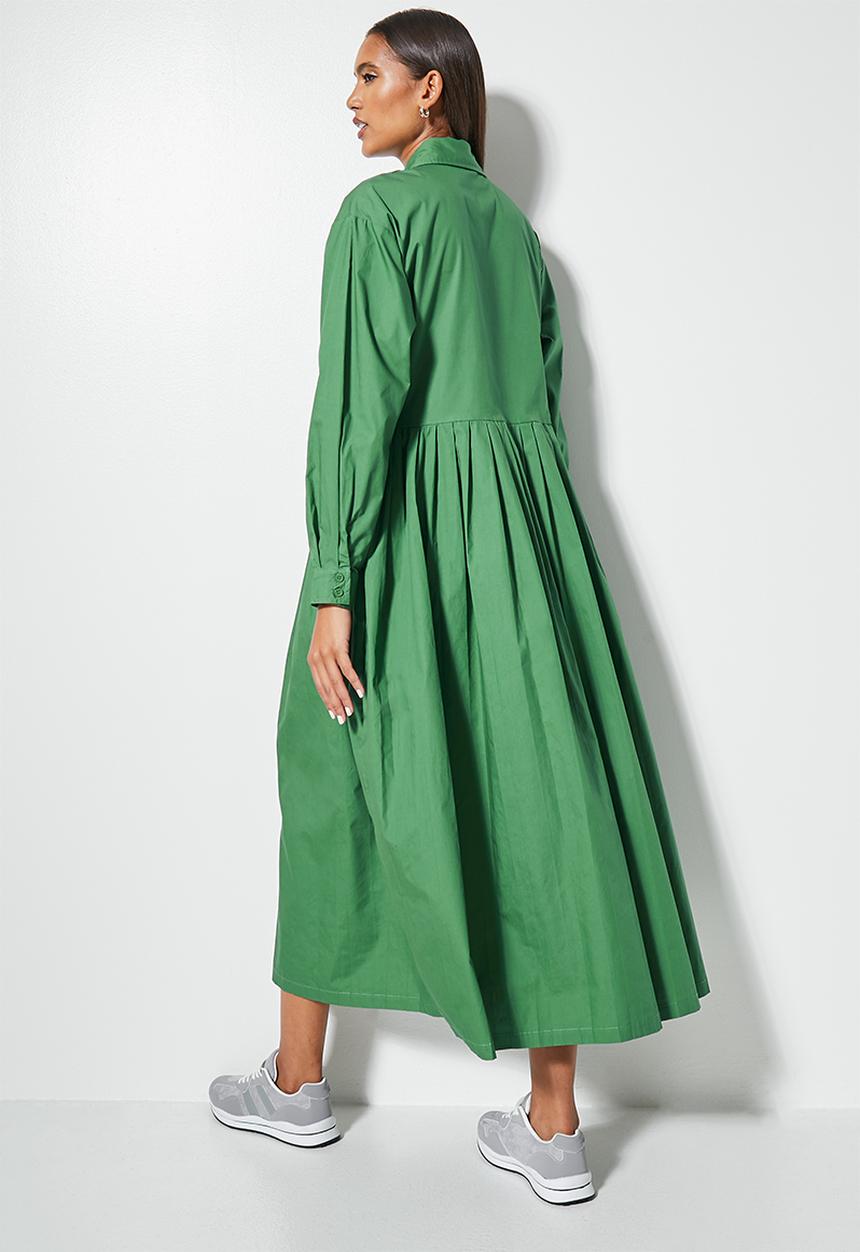 Superbalist - Pleated shirt dress - bottle green