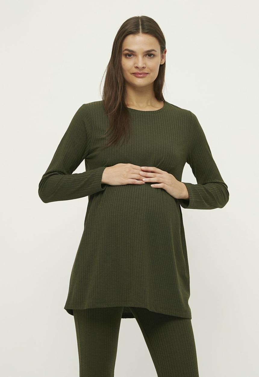 Trendyol - Knitted maternity blouse - khaki