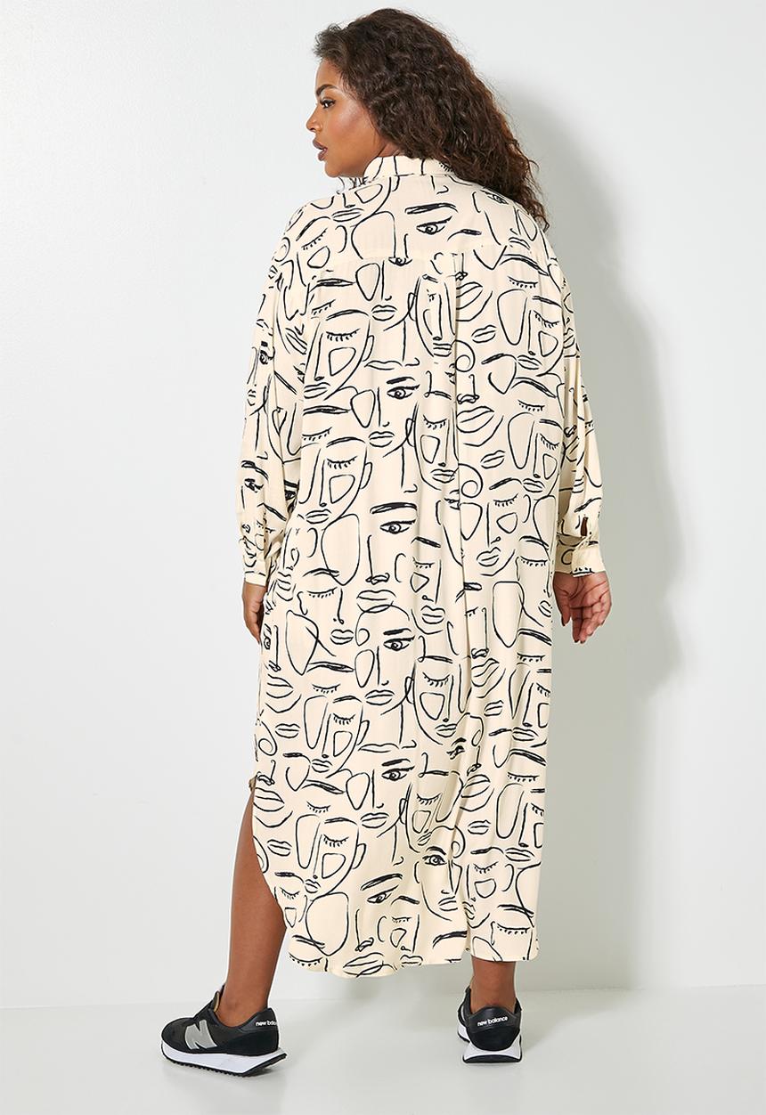 Superbalist - Soft shirt dress - ecru abstract