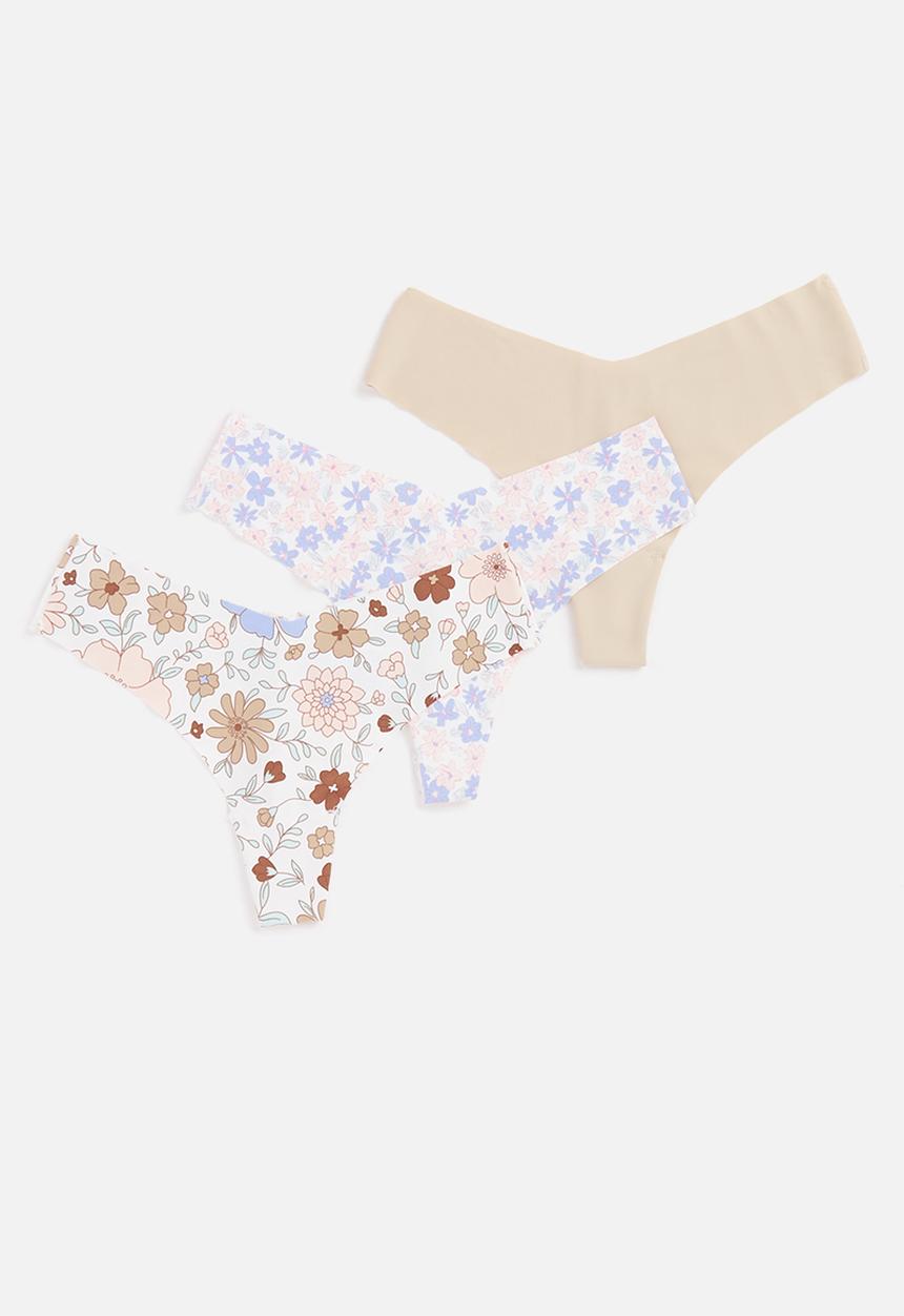 Cotton On - The invisible high cut brasiliano brief 3 pack - multi