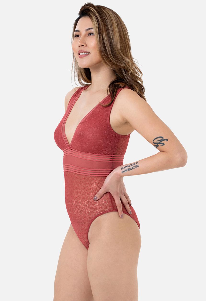 DORINA - Dune bodysuit - coral