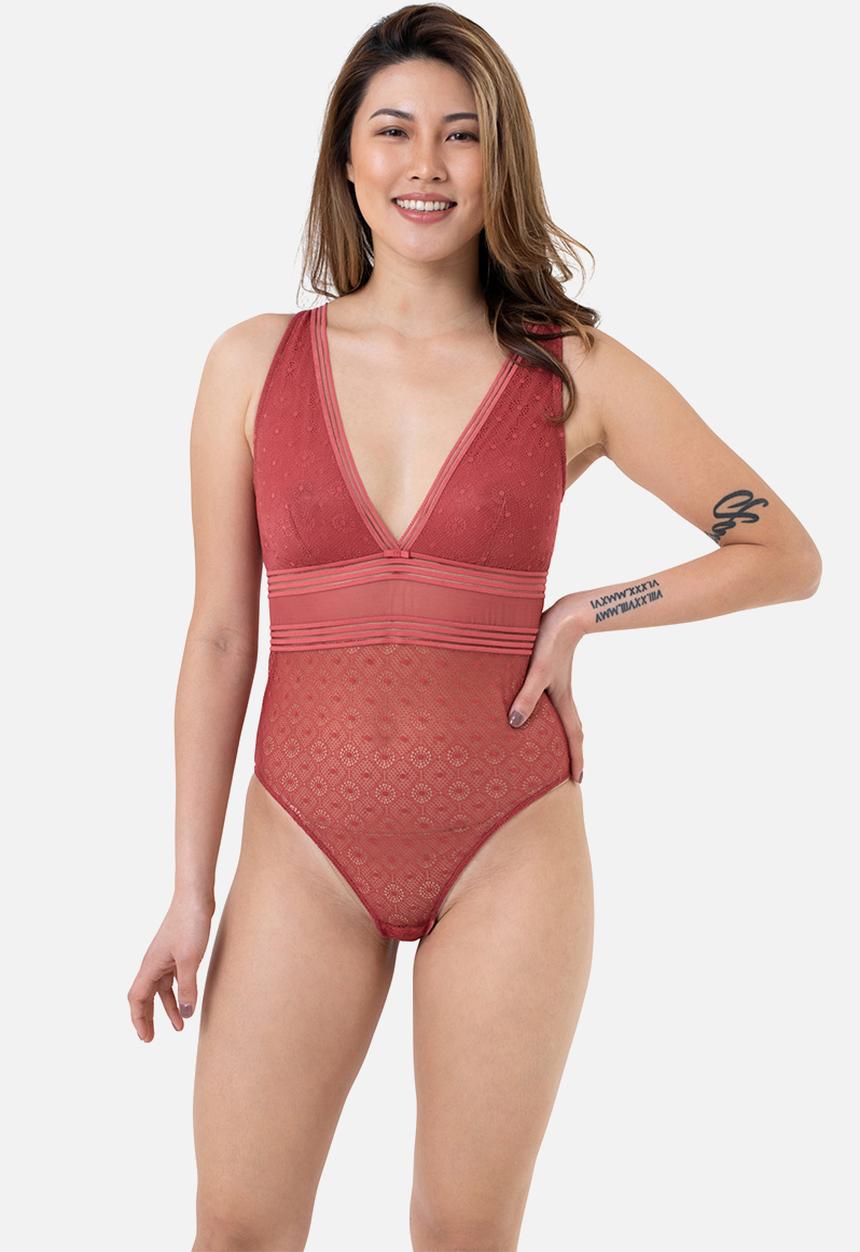 DORINA - Dune bodysuit - coral