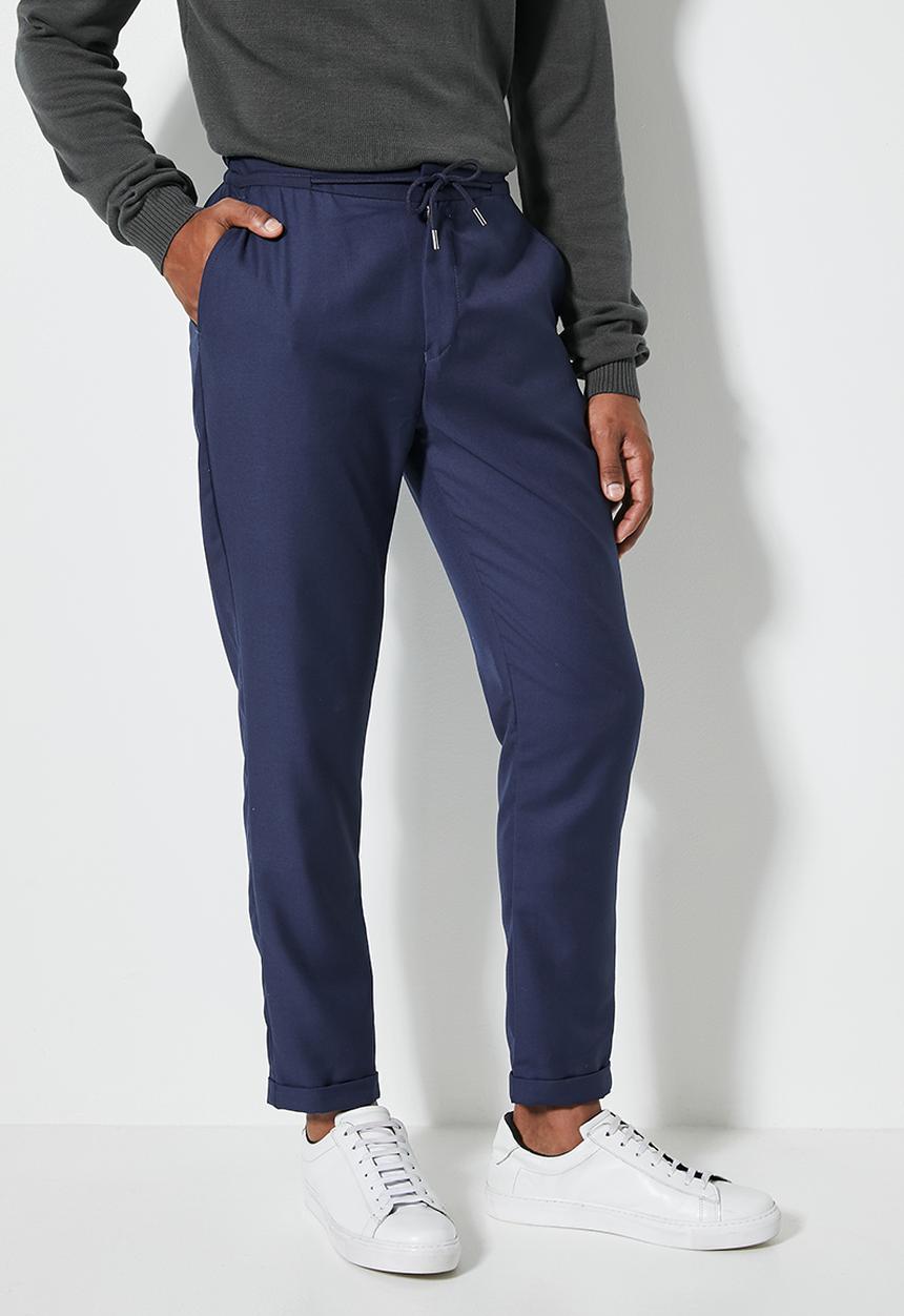 Superbalist - Fashion elastic waistband tapered trousers - navy