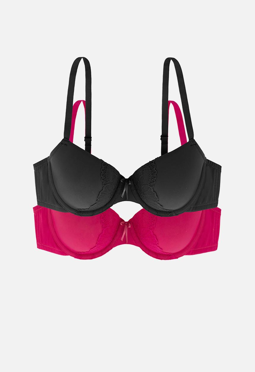 DORINA - Iris 2 pack light padded demi - black & pink 