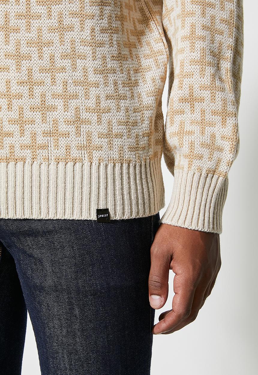 Superbalist - Crosses pattern crew knit -  neutral 