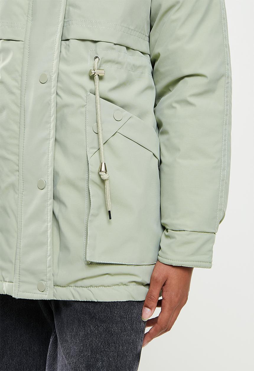 dailyfriday - Faux fur hooded parker - sage