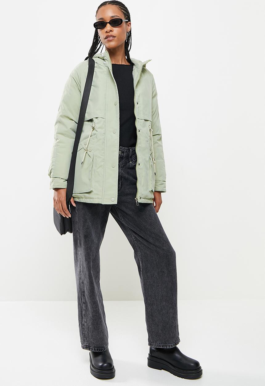 dailyfriday - Faux fur hooded parker - sage