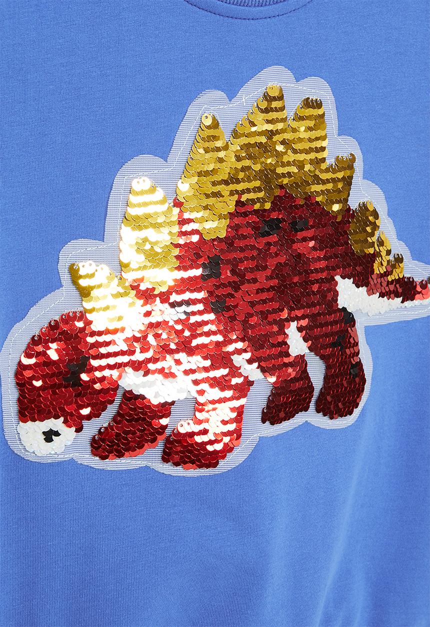 Pop Candy - Boys dino crew with sequin detail - blue