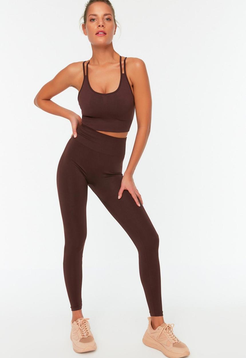 Trendyol - Seamless sports tights - brown