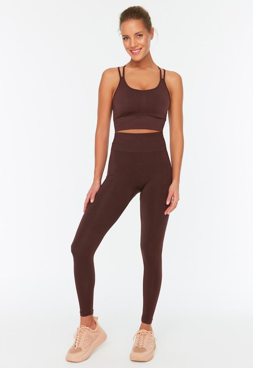 Trendyol - Seamless sports tights - brown