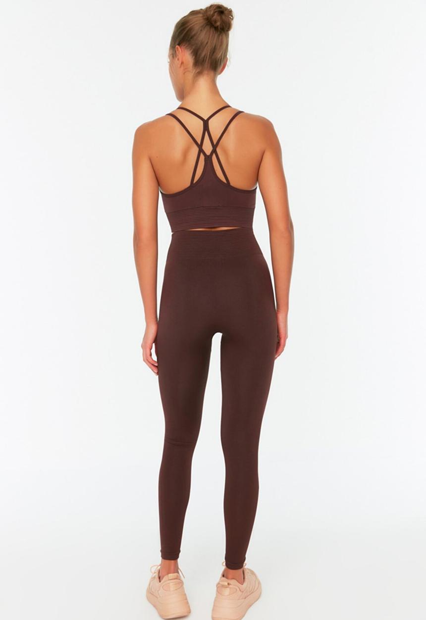 Trendyol - Seamless sports tights - brown