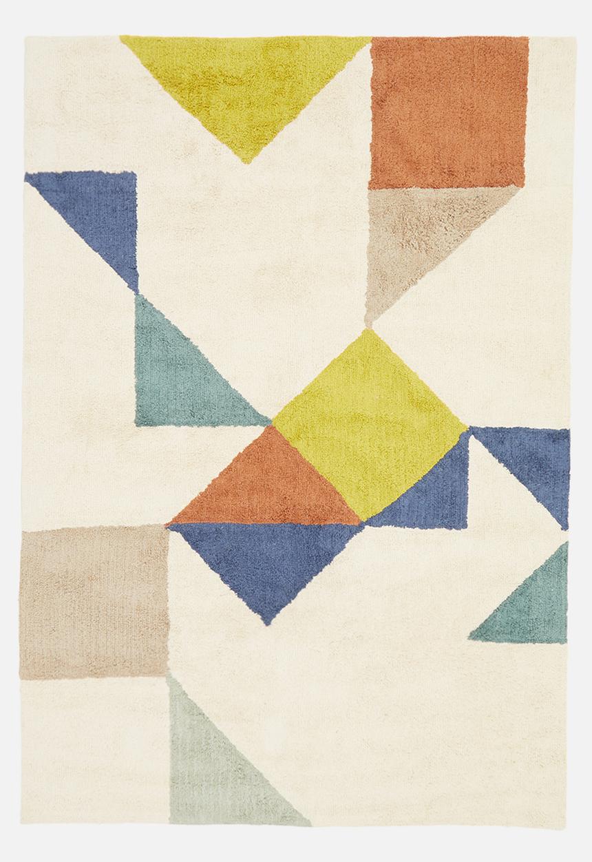 Sixth Floor - Colour block tufted rug - multi