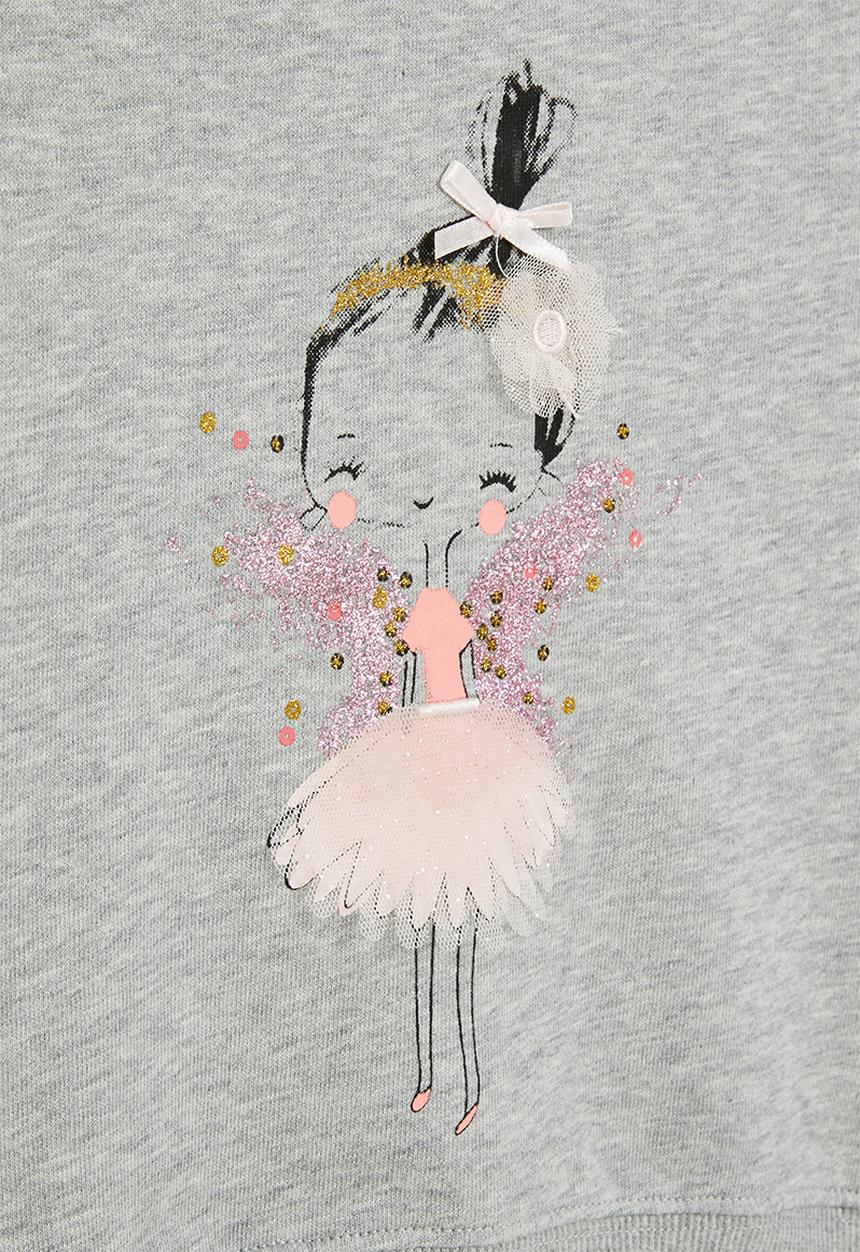 Pop Candy - Girls ballerina sweatshirt - grey