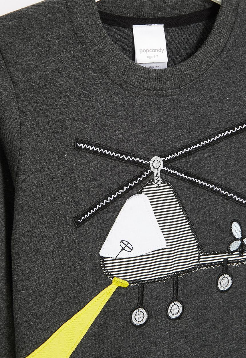 Pop Candy - Boys fleece sweat top - charcoal