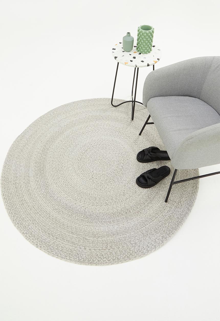 Sixth Floor - Braided round rug - grey